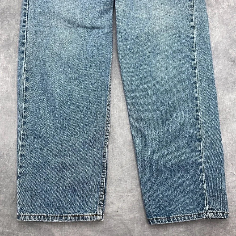 Levis 550 Jeans Men 34W 30L Blue Fade Relaxed Black Bat Wing‎ Flaws VTG USA